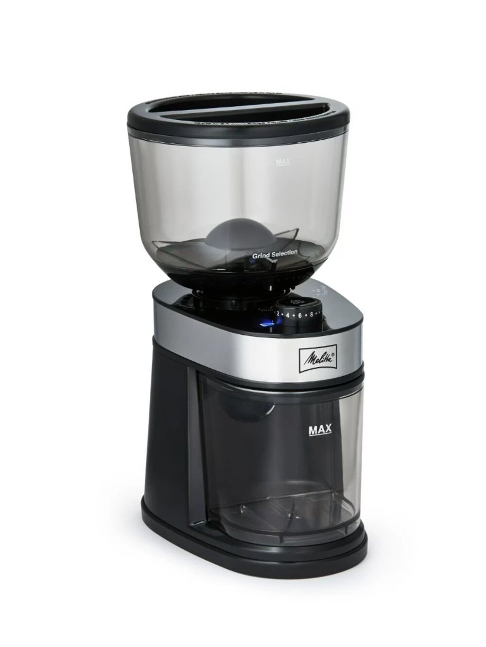 Melitta Molino Burr Coffee Grinder – 8 oz Capacity, 13 Griding Settings -New